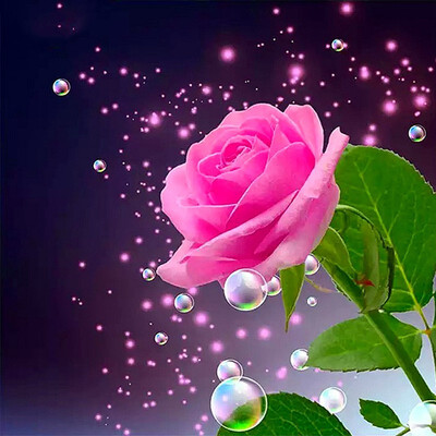 

5D Diy Diamond Painting Pink Roses Full Diamond Embroidery Cross Stitch Round Rhinestones Diamond Mosaic Flowers