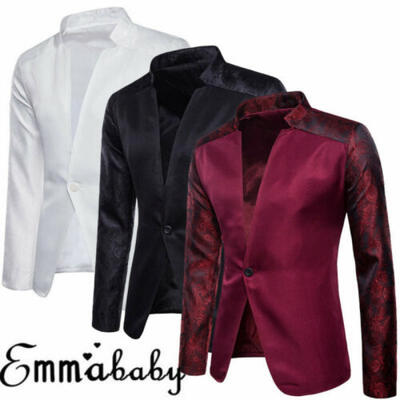 

Mens Casual Slim Fit One Button Suit Blazer Business Coat Jacket With Pocket