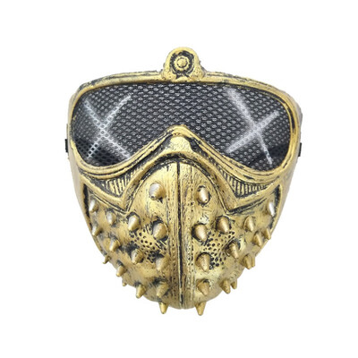 

Halloween Mysterious Stage Mask With Rivets Cool Street Style For Man Black Gold Party Face Plastic Masks Accessories