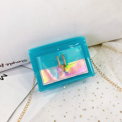 

Tailored Women Jelly Transparent Bag Square Package Super Chain Messenger Bag