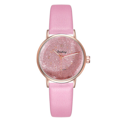 

RM Fashion Simple And Simple Scale Star Sky Dial Belt With Quartz Womens Watch