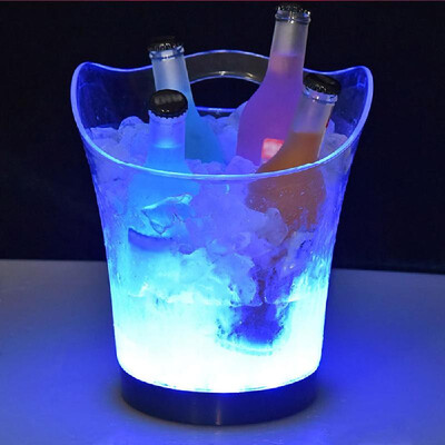 

DC3V 1W 55L High Big Capacity RGB LED Light Lamp Ice Bucket Icy Barrel Curve Design Yellow 4 AAA Battery Powered Operated for H