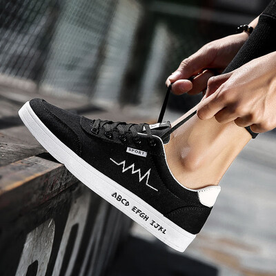 

2019 new summer mens shoes trend Korean version of mens tide shoes summer canvas casual shoes small white shoes shoes