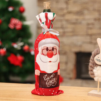 

Toponeto New Merry Christmas Santa Wine Bottle Bag Cover Xmas Dinner Party Tables Decor