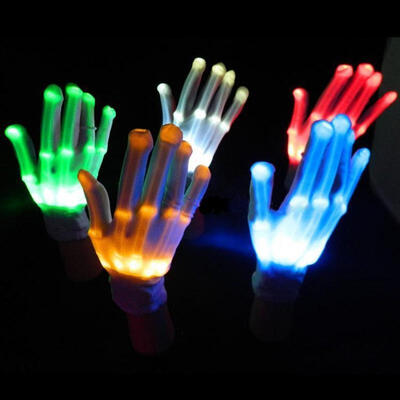 

LED Light Gloves Finger Lighting Electro Rave Party Dance Skeleton Halloween