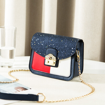 

Summer mini-girls oceanic style ins100-fold chain bags with oblique texture ladiesbags