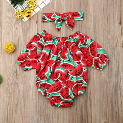 

US Sale Toddler Newborn Baby Girls Cotton Romper Bodysuit Jumpsuit Outfits Set