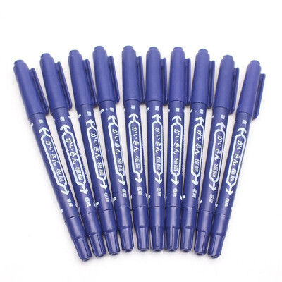 

10Pcs Double-headed Tattoo Skin Marker Pen Tattooing Piercing Marking Pen for Permanent Tattoo Tool