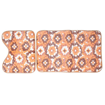 

2pcs Coral Fleece Bathroom Memory Foam Rug Mats Set