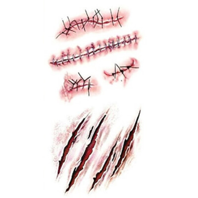 

5 Pcs\Set Halloween Zombie Scars Tattoos Fake Scab Tattoos Sticker Bloody Wound Injury Sticker Halloween Decoration
