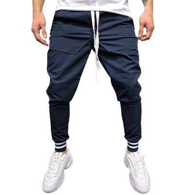 

Gobestart Fashion Mens Casual Solid Loose Patchwork Pocket Sweatpant Trousers Jogger Pant