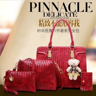 

New womens bag European&American fashion weaving mother bag tide hand shoulder bag Messenger bag to send bears