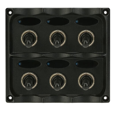 

12V-24V Waterproof 6-Gang Toggle Switch Panel with Fuse LED Indicators DIY Switch for Car Boat Marine RV Caravan Motorcycle