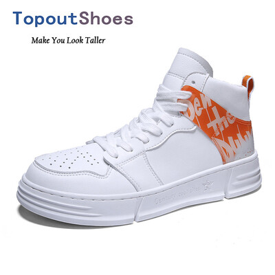 

TopoutShoes Elevator Men Street Skateboarding Shoes High Top Taller Fashion Sneakers Add Height 28inch 7cm