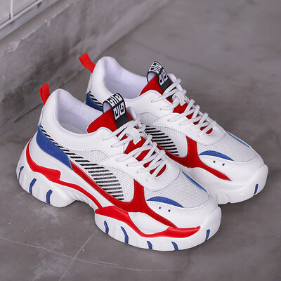 

Ins Daddys Shoes&GirlsSpring Colour-Coloured Stitching&Retro Leisure Sports Shoes Uzzang Korean Version