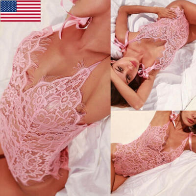 

Sexy-Lingerie Nightwear Underwear G-string Babydoll Women Lace Bra Sleepwear Set