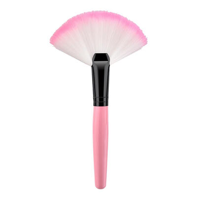 

Fan-shaped Blush Powder Makeup Brush Soft Hair Wood Handle Pro Beauty Tool