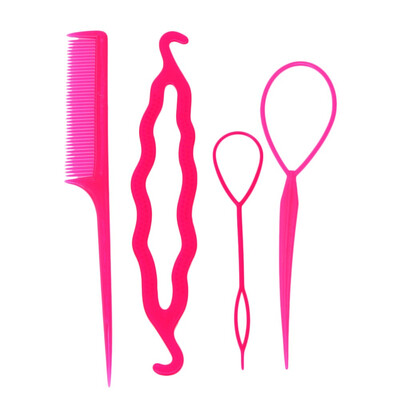

〖Follure〗4 pc Clamping Hairstyle Entrainment Tied Hair Weaving Hairstyle BK