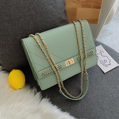 

Qiao Bani 2019 new European&American style fashion street shooting solid color chain flip cover shoulder slant diagonal trend handbags