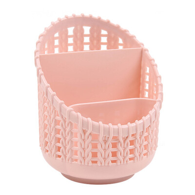 

Office Desktop 4 Grid Pen Holder Basket Pvc Hollow Cylinder Pen Storage Box Pencil Brush Pot Makeup Brush Container