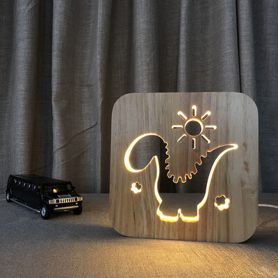 

Gobestart Wooden LED Night Light Animale Dog Paw Cat Lion Pet Shaped 3D USB Desk Lamp