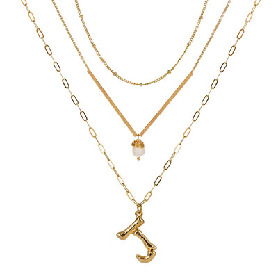 

Cute Natural Pearl Initial Necklace Personalized Letter Necklace Name Jewelry For Women Accessories Gold color Girlfriend Gift