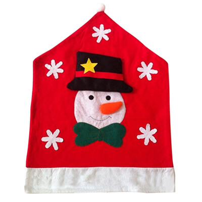 

Christmas Dinner Table Red Hat Chair Back Cover Home Decoration Ornament