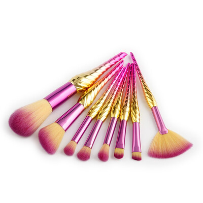 

〖Follure〗New 8Pcs Sea Snail Makeup Brush Set Big Fish Tail Foundation Powder Brushs