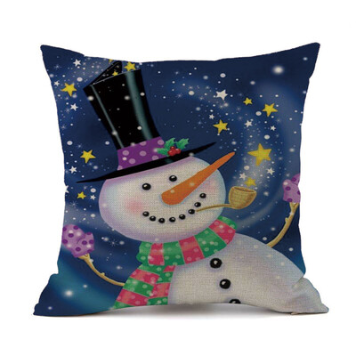 

Tailored Merry Christmas Snowman Cushion Cover Square Pillow Case Home Decor