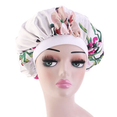 

Silk Satin Night Sleep Cap Hair Bonnet Hat Head Cover Wide Band Adjust Elastic