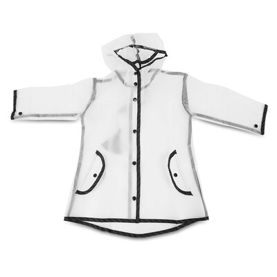 

Children Hooded Fringe Transparent Rain Coat Rainsuit Rainwear