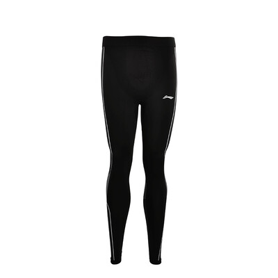 

Li Ning LI-NING fitness clothes yoga clothes running fitness tight-fitting sports pants badminton pants mens trousers AULN147-1 flower yarn black M