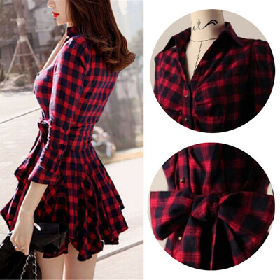 

2019 New Fasion Womens Long Sleeve Casual Dress Party Jumper tunic Mini Dress