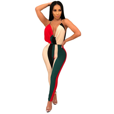 

Starmoon Women Ladys Summer Sexy Backless strapless Striped Print Long Jumpsuit