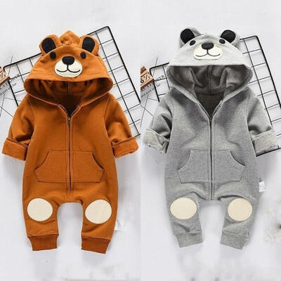 

Casual Hoodie Tops Newborn Toddler Baby Boys Girls Warm Romper Jumpsuit Playsuit Clothes Outfits