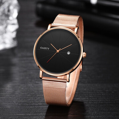 

〖Follure〗Fashion Simple Simple Casual Calendar Business Net With Strap Mens Watch
