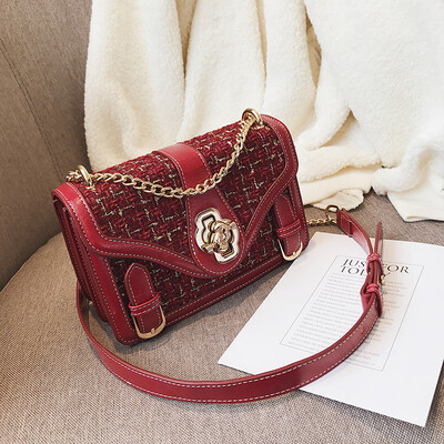 

Hong Kong-style retro-chic chain bag womens 2019 new autumn winter tide high-fire small square bag single-shoulder oblique ba