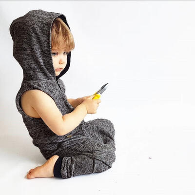 

Kids Baby Boys Girls Infant Hooded Long Romper Jumpsuit Bodysuit Clothes Outfits