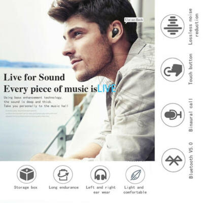 

Mini True Wireless 10m In-Ear Stereo Bluetooth V50 Earphones Earbuds Headset