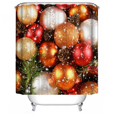 

Gobestart Christmas Waterproof Polyester Bathroom Shower Curtain Decor With Hooks New G
