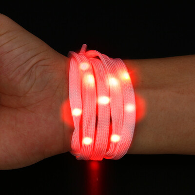 

Siaonvr LED 7 Color Change Shoelace Luminous Glow Light Up Nylon Strap Night Club Party