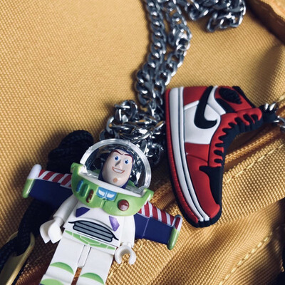 

Plastic Building Blocks Figures Titanium Steel Couple Pendant Necklaces Personality Creative Pendant Couple Christmas Gifts