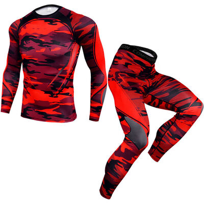 

Men Compression Shirt Pants Set Fitness Sportswear Bodybuilding Tight Sport Suit