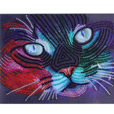 

5D DIY Special Shaped Diamond Painting Color Cat Cross Stitch Embroidery