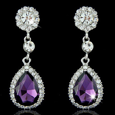 

1 Pair Hot Women Luxury Waterdrop Chandelier Earrings Rhinestone Crystal Jewelry Mothers Day Gift