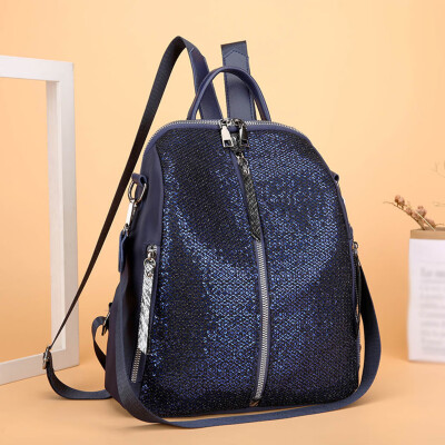 

Tailored Fashion Ladies Large Capacity Sequins Versatile Backpack Waterproof Travel Bag