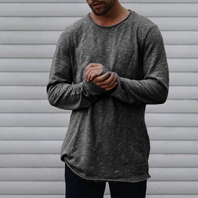 

Toponeto Fashion Mens Casual Baggy Loose Long Sleeve O-Neck T Shirts Tops Blouses