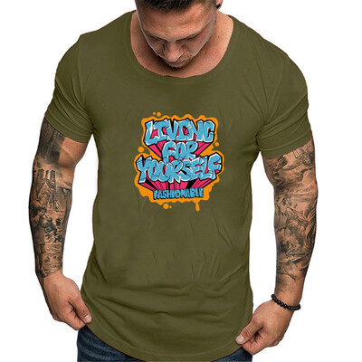 

Toponeto Men Fashion Solid Printing Style Cotton Design T-shirt Casual Shirts Tops Blouse