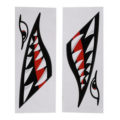 

Greensen 2pcs Waterproof DIY Funny Shark Teeth Mouth Sticker Decal Car Kayak Boat Truck Decoration