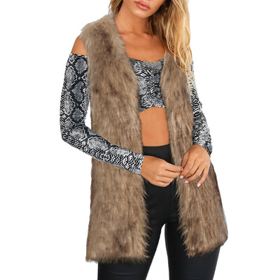 

Toponeto Women Warm Thickening Coat Jacket Faux Fur Fox Mink Parka Outwear Cardigan Vest